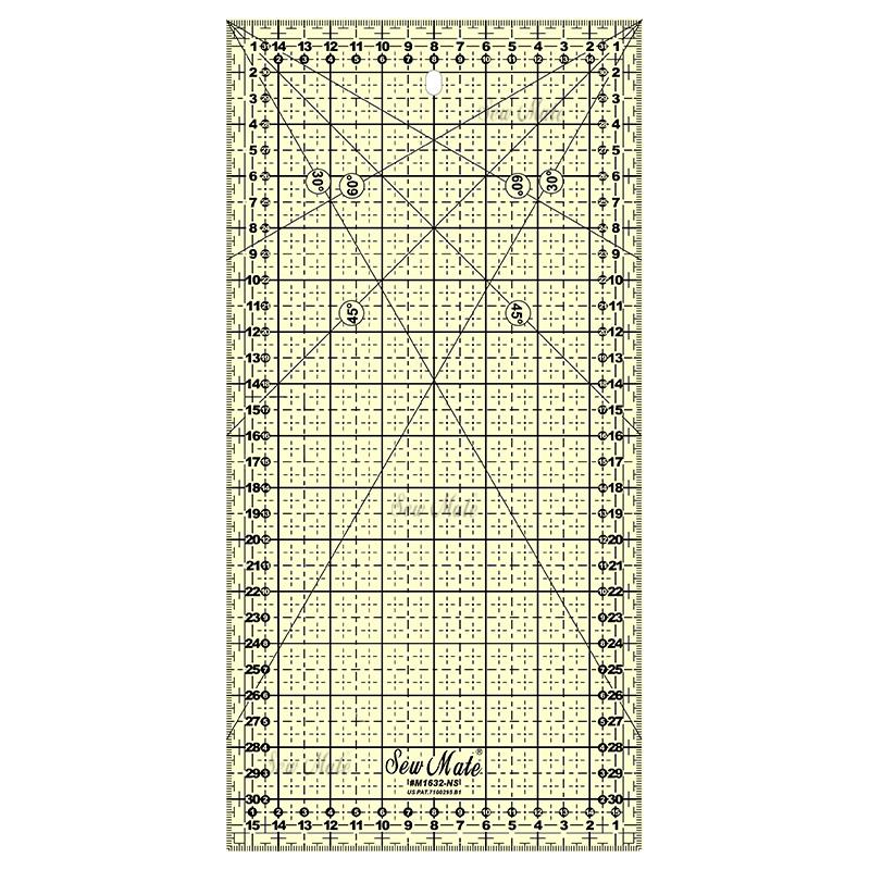 Non-Slip Quilting Ruler (Metric Version) , 16x32cm,Donwei