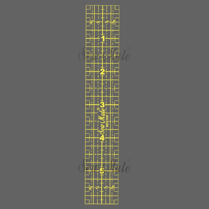 Quilting Ruler (Imperial Version), 1"x6", Yellow,Donwei