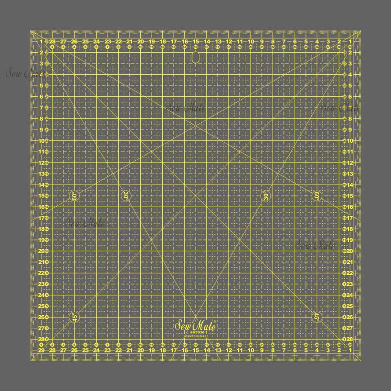 Quilting Ruler (Metric Version), 30x30cm, Yellow,Donwei