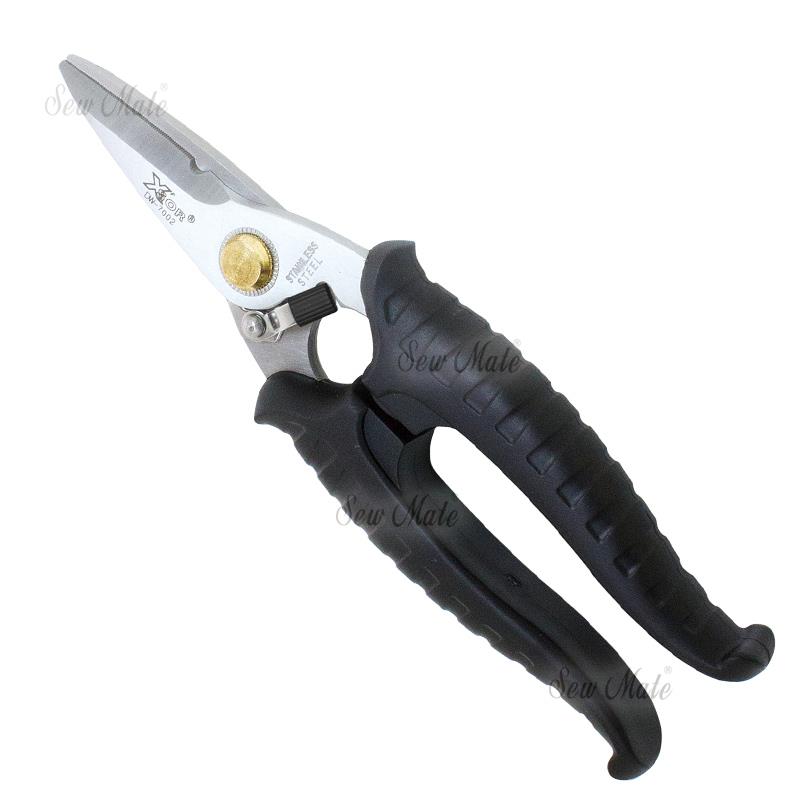 Multi-Function Heavy Duty Scissors, 7" (fine teeth, small cutting notch),Donwei
